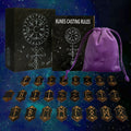Foresight of the Norns: 25-Piece Hand-Engraved Wooden Viking Rune Set