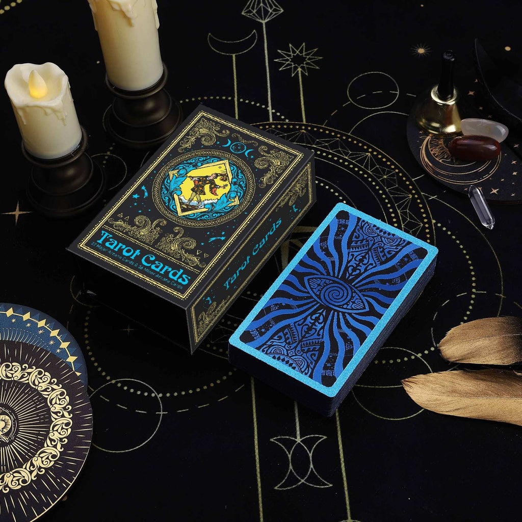 Azure Spiral Eye Foil Tarot: Spirit Eye Edition Waterproof 78-Card Deck