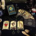 Black Sun Radiance Gold Foil Tarot: Starburst & Galaxy 78-Card Deck