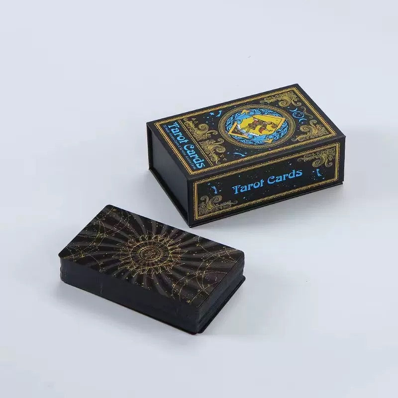 Black Sun Radiance Gold Foil Tarot: Starburst & Galaxy 78-Card Deck