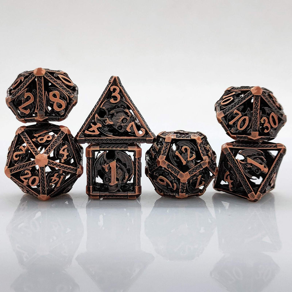 Bloody Skull Hollow Metal DND Dice Set