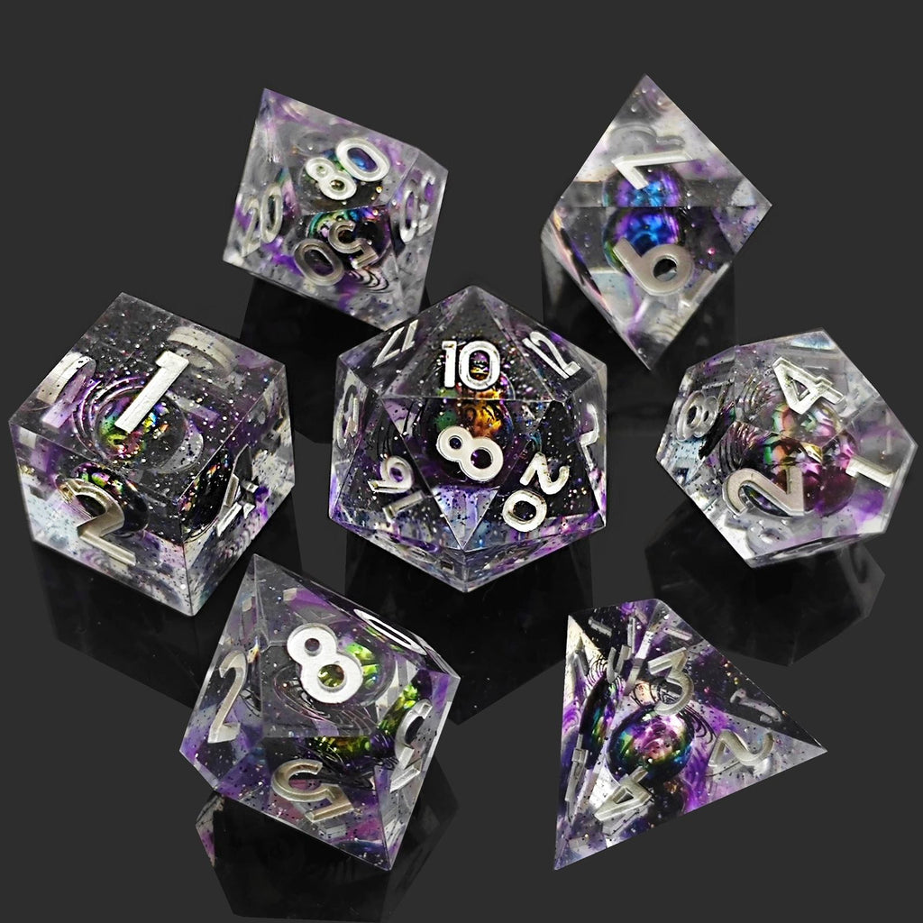Blue Planet Liquid Core DND Dice Set | Moving Galaxy RPG Dice