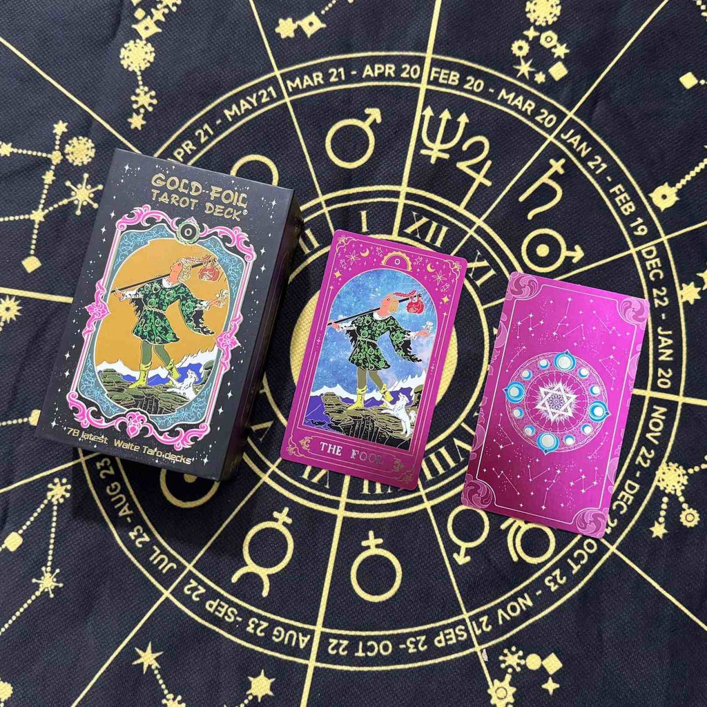 Celestial Purple Hexagram Gold Foil Tarot Deck | Luxury Rider-Waite-Smith Edition