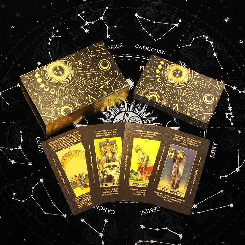 Cosmos Astro-Gold Foil Tarot Deck — Premium Rider-Waite-Smith Collection