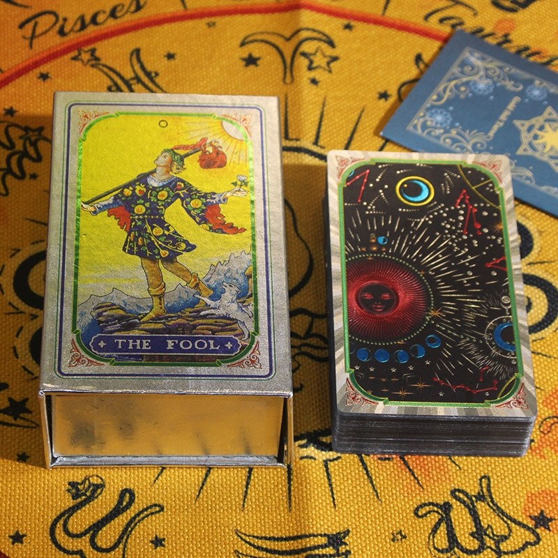 Cosmos Astro-Gold Foil Tarot Deck — Premium Rider-Waite-Smith Collection