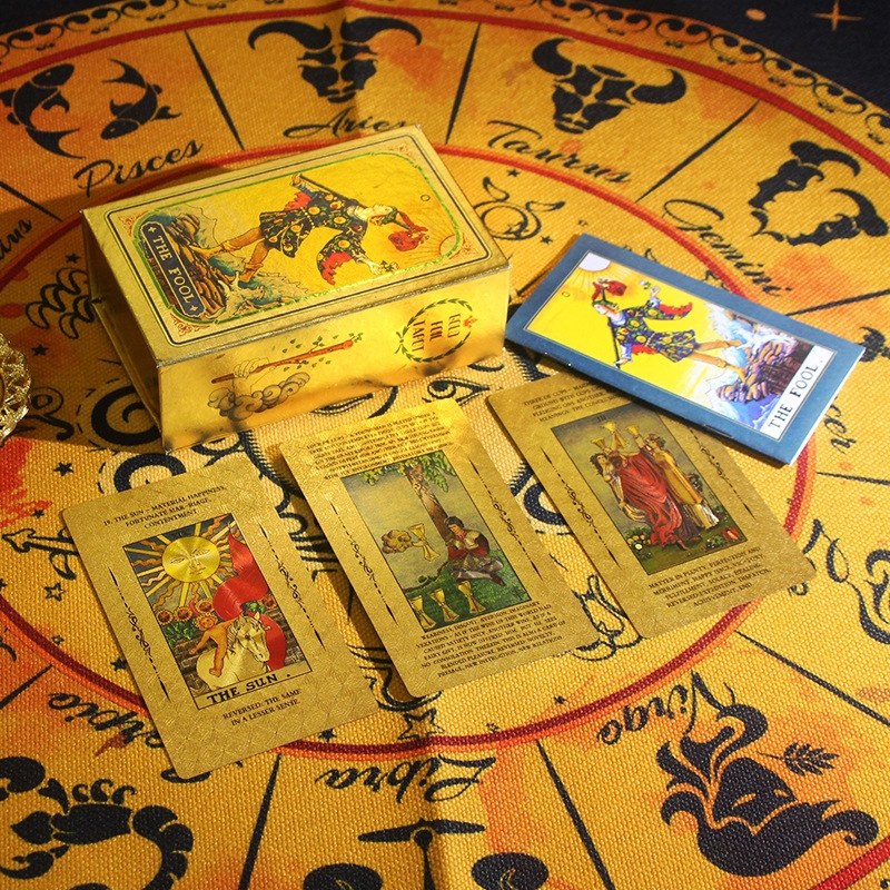 Cosmos Astro-Gold Foil Tarot Deck — Premium Rider-Waite-Smith Collection