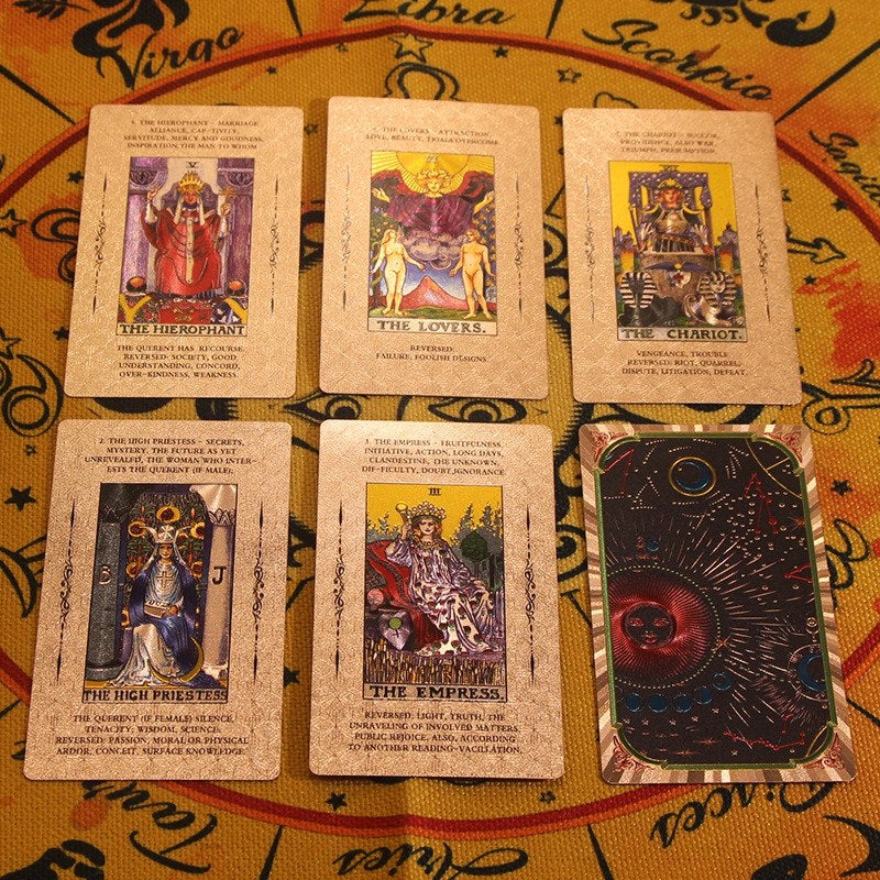 Cosmos Astro-Gold Foil Tarot Deck — Premium Rider-Waite-Smith Collection