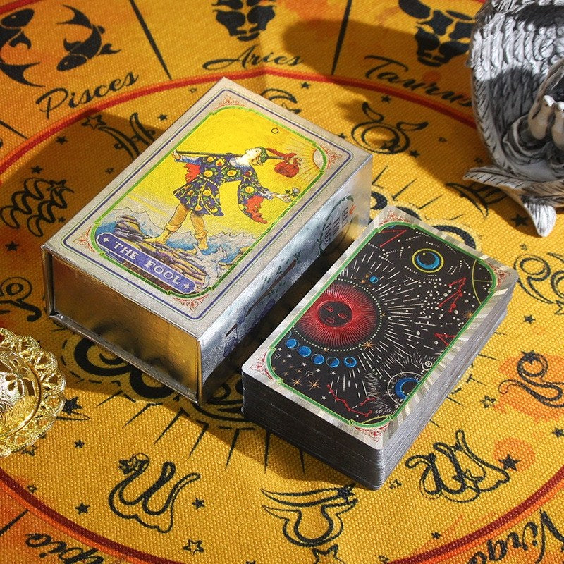 Cosmos Astro-Gold Foil Tarot Deck — Premium Rider-Waite-Smith Collection