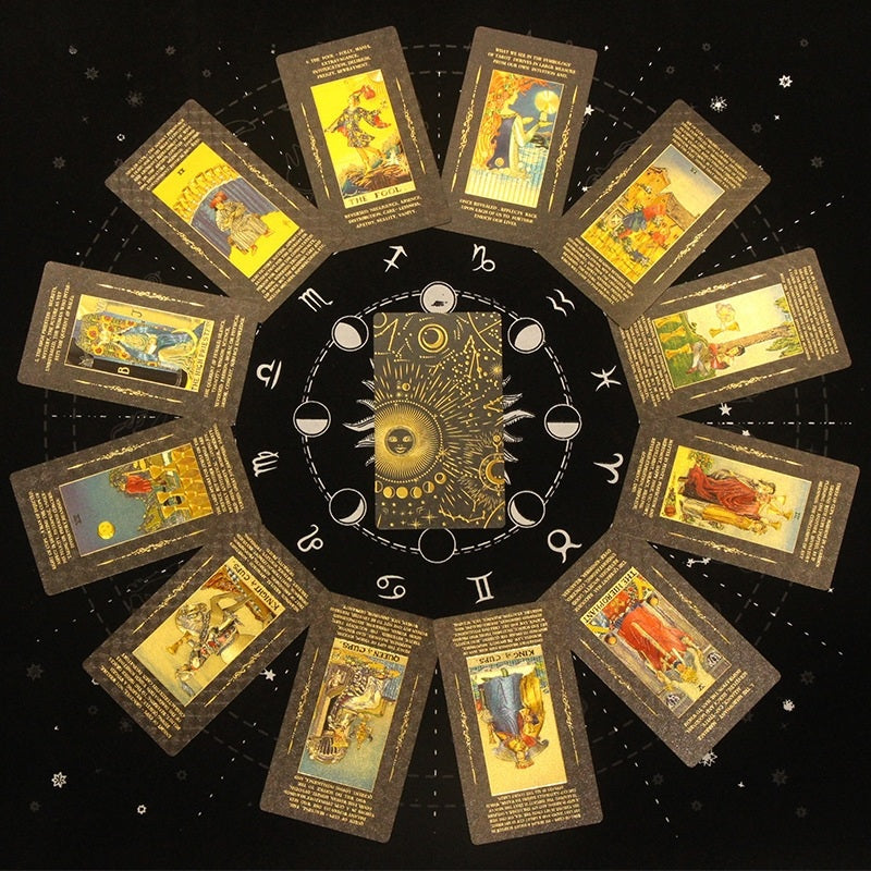 Cosmos Astro-Gold Foil Tarot Deck — Premium Rider-Waite-Smith Collection