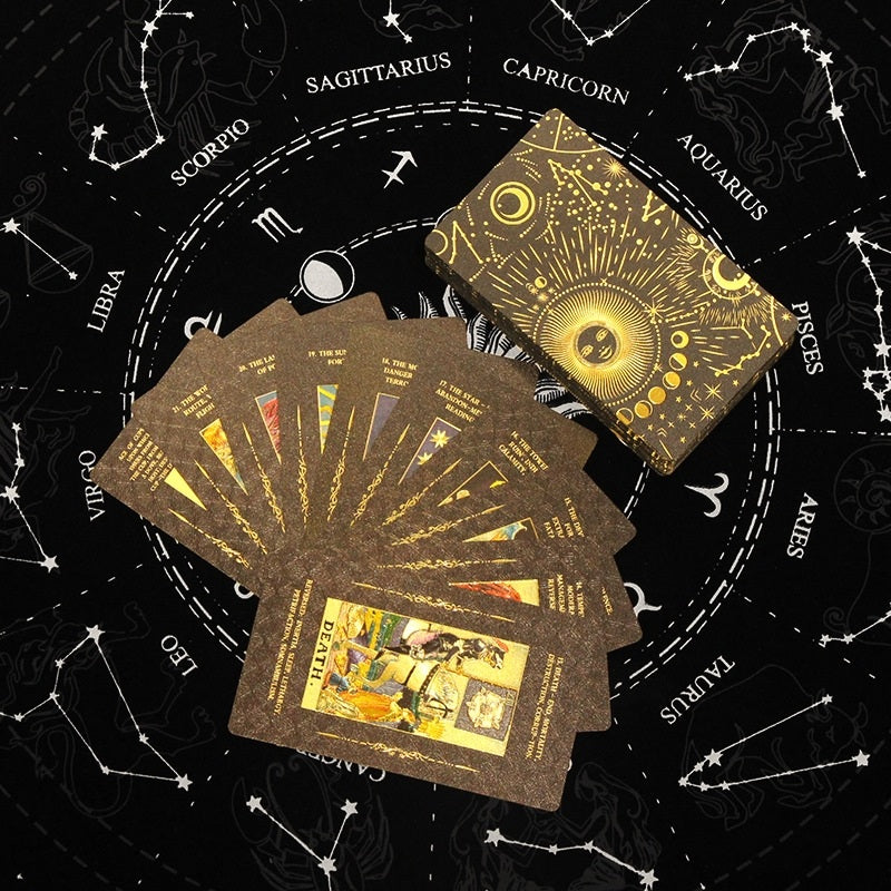 Cosmos Astro-Gold Foil Tarot Deck — Premium Rider-Waite-Smith Collection