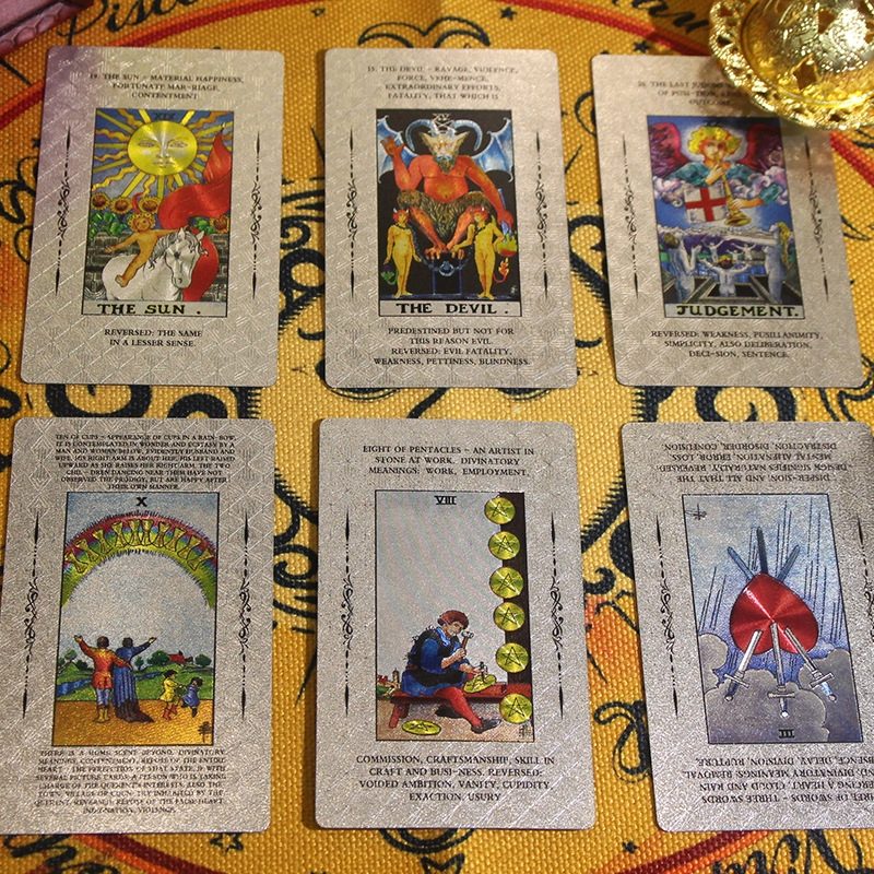 Cosmos Astro-Gold Foil Tarot Deck — Premium Rider-Waite-Smith Collection