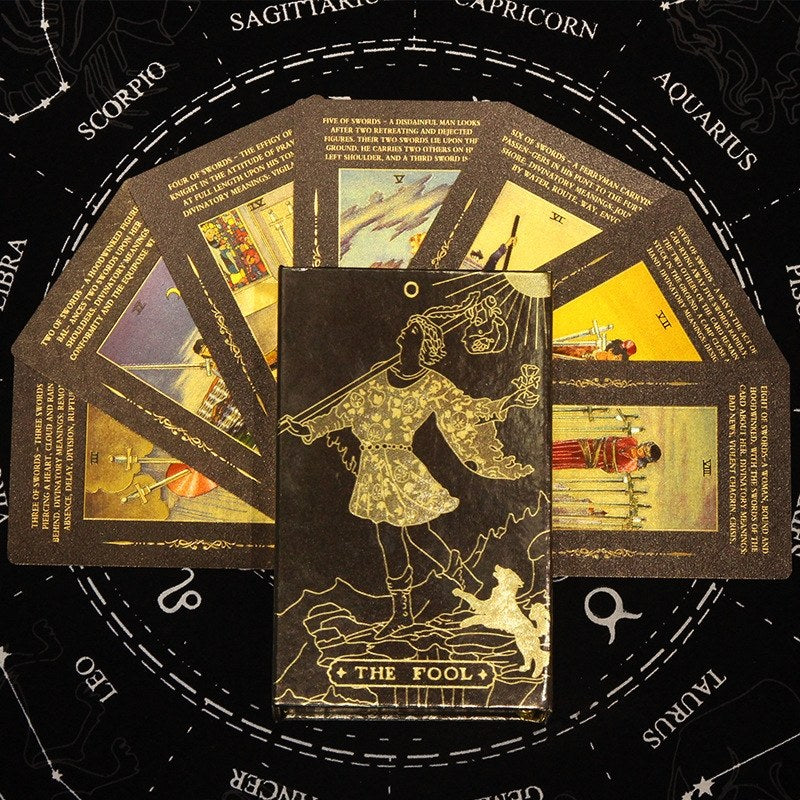 Cosmos Astro-Gold Foil Tarot Deck — Premium Rider-Waite-Smith Collection