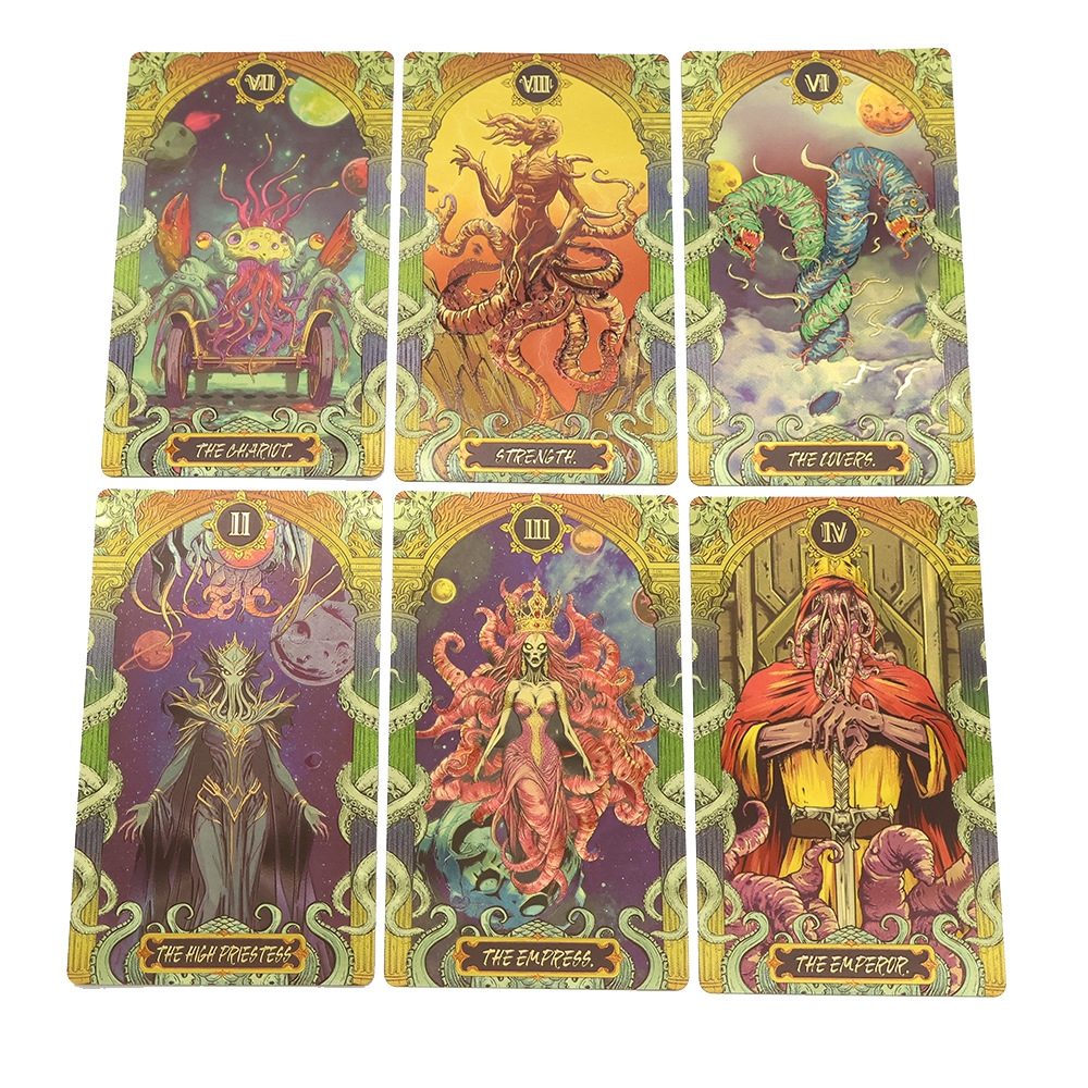 Cthulhu Mythos Gold Foil Tarot Deck — Luxury Waterproof PVC Edition