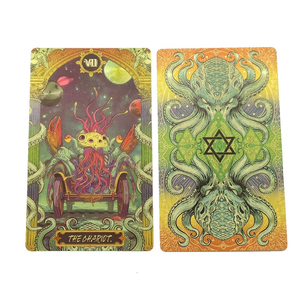 Cthulhu Mythos Gold Foil Tarot Deck — Luxury Waterproof PVC Edition