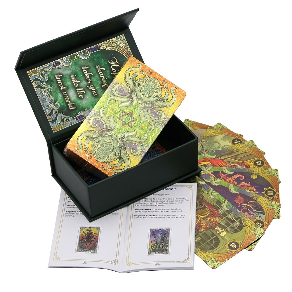 Cthulhu Mythos Gold Foil Tarot Deck — Luxury Waterproof PVC Edition
