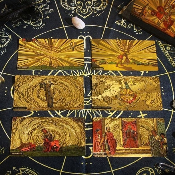 Ethereal Horizon: Panoramic Gold Foil Tarot Deck — Luxurious Rider-Waite-Smith Edition