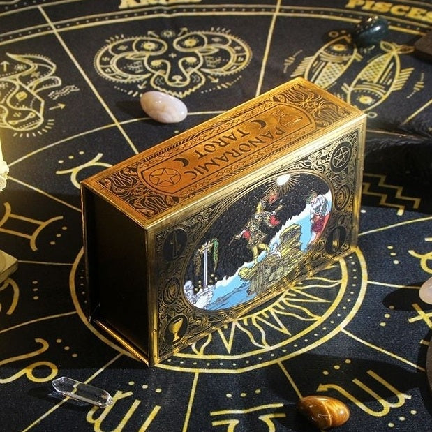 Ethereal Horizon: Panoramic Gold Foil Tarot Deck — Luxurious Rider-Waite-Smith Edition