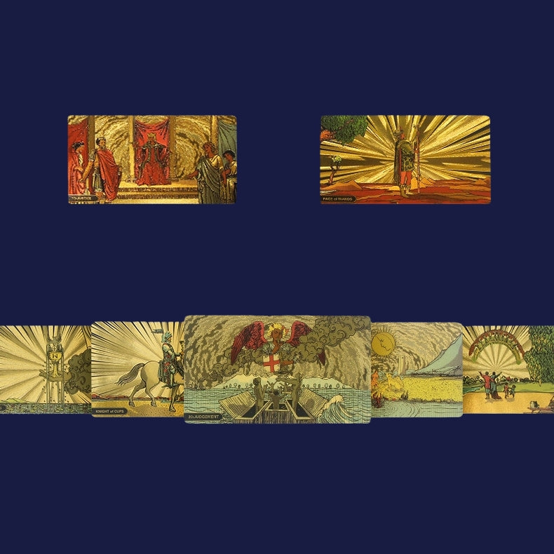 Ethereal Horizon: Panoramic Gold Foil Tarot Deck — Luxurious Rider-Waite-Smith Edition