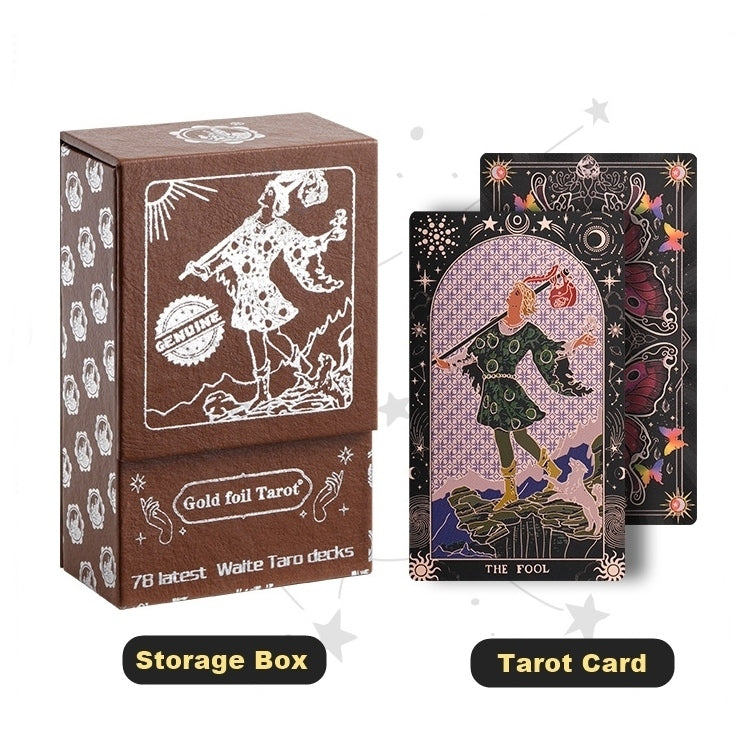 Gold Foil Butterfly Constellation Tarot Deck Rider-Waite-Smith Guidebook Set