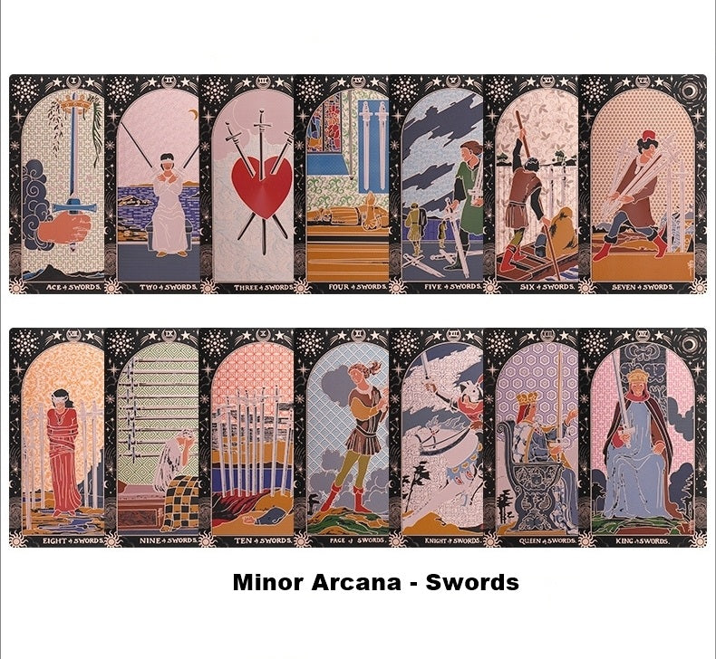 Gold Foil Butterfly Constellation Tarot Deck Rider-Waite-Smith Guidebook Set