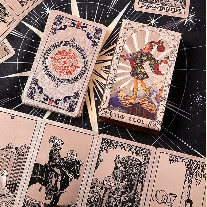 Golden Mandala Foil Tarot Cards — Waterproof PVC Rider-Waite Set