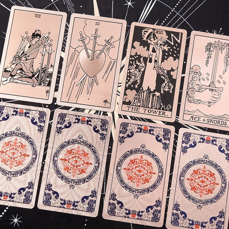 Golden Mandala Foil Tarot Cards — Waterproof PVC Rider-Waite Set