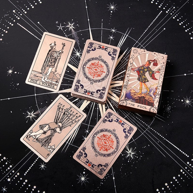 Golden Mandala Foil Tarot Cards — Waterproof PVC Rider-Waite Set