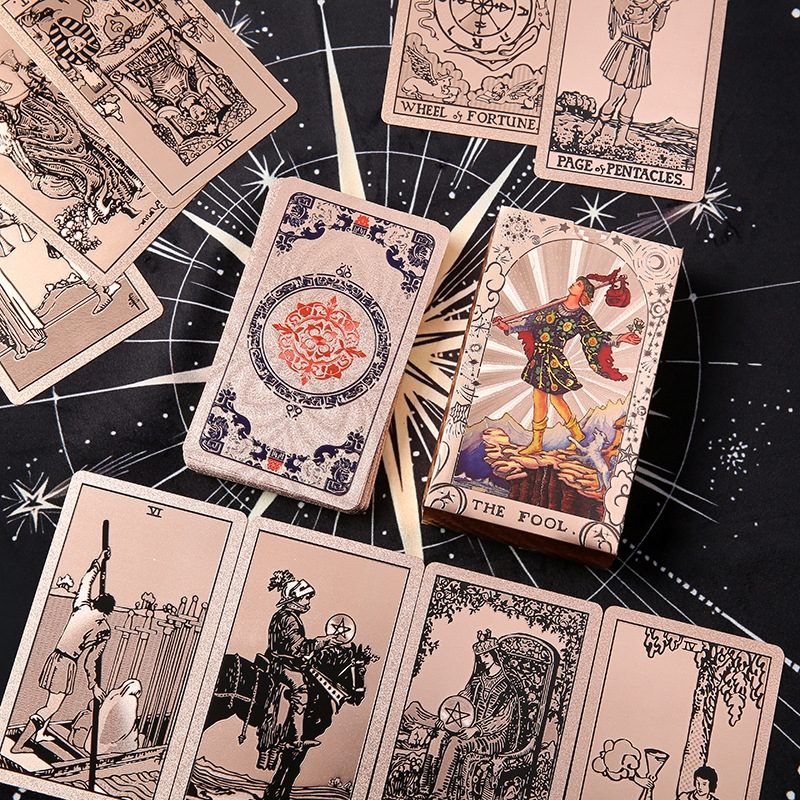 Golden Mandala Foil Tarot Cards — Waterproof PVC Rider-Waite Set