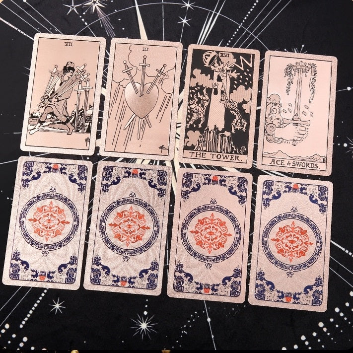 Golden Mandala Foil Tarot Cards — Waterproof PVC Rider-Waite Set