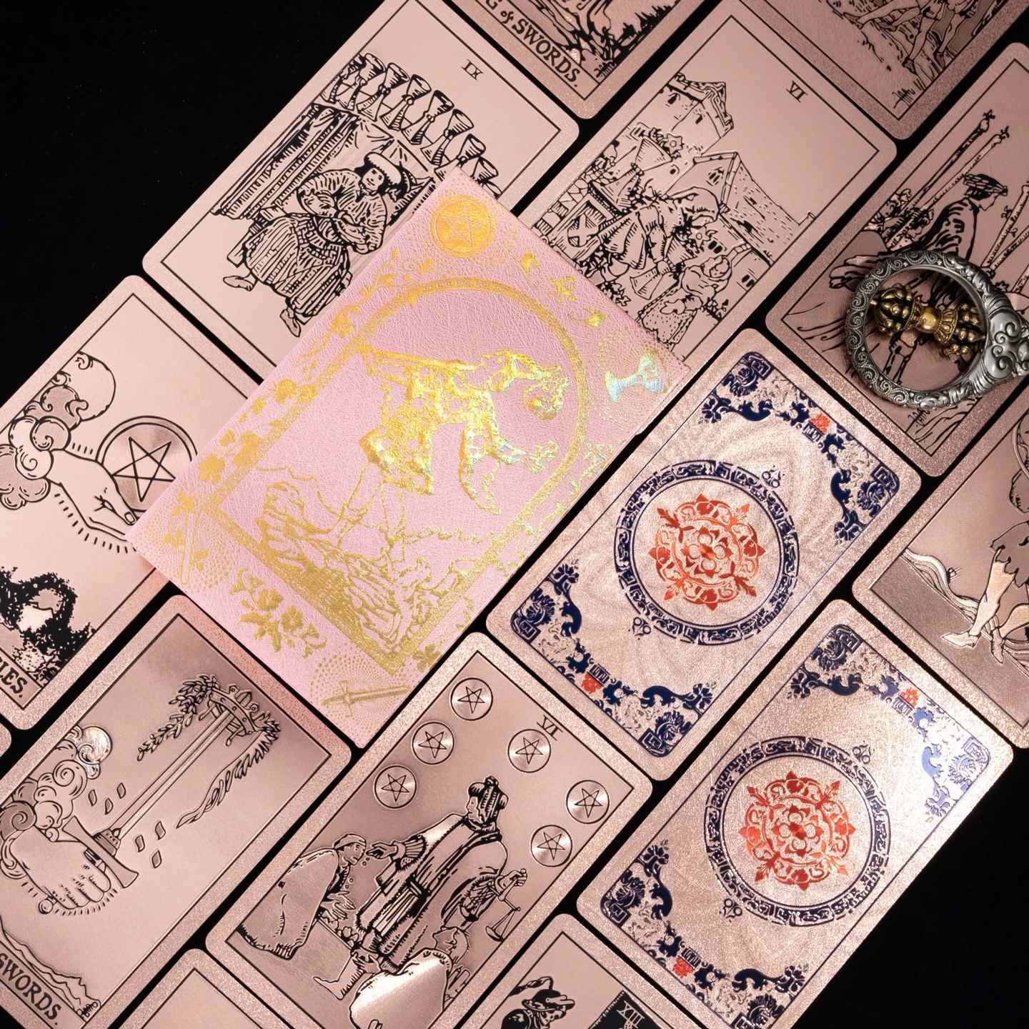 Golden Mandala Foil Tarot Cards — Waterproof PVC Rider-Waite Set