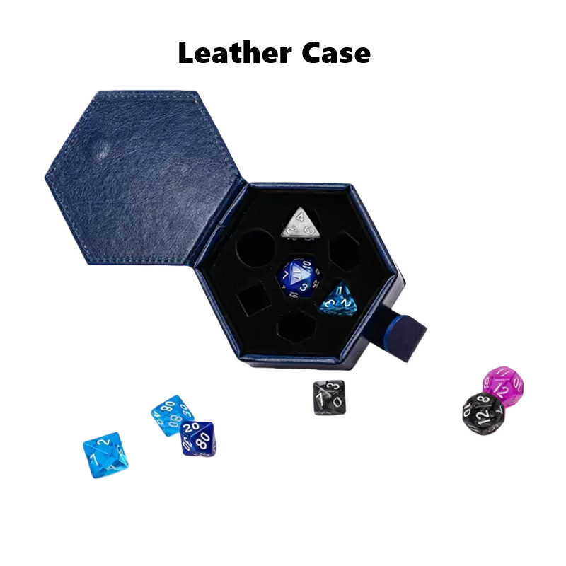 Glow-in-the-Dark Liquid Core Sharp Edge D&D Dice Set
