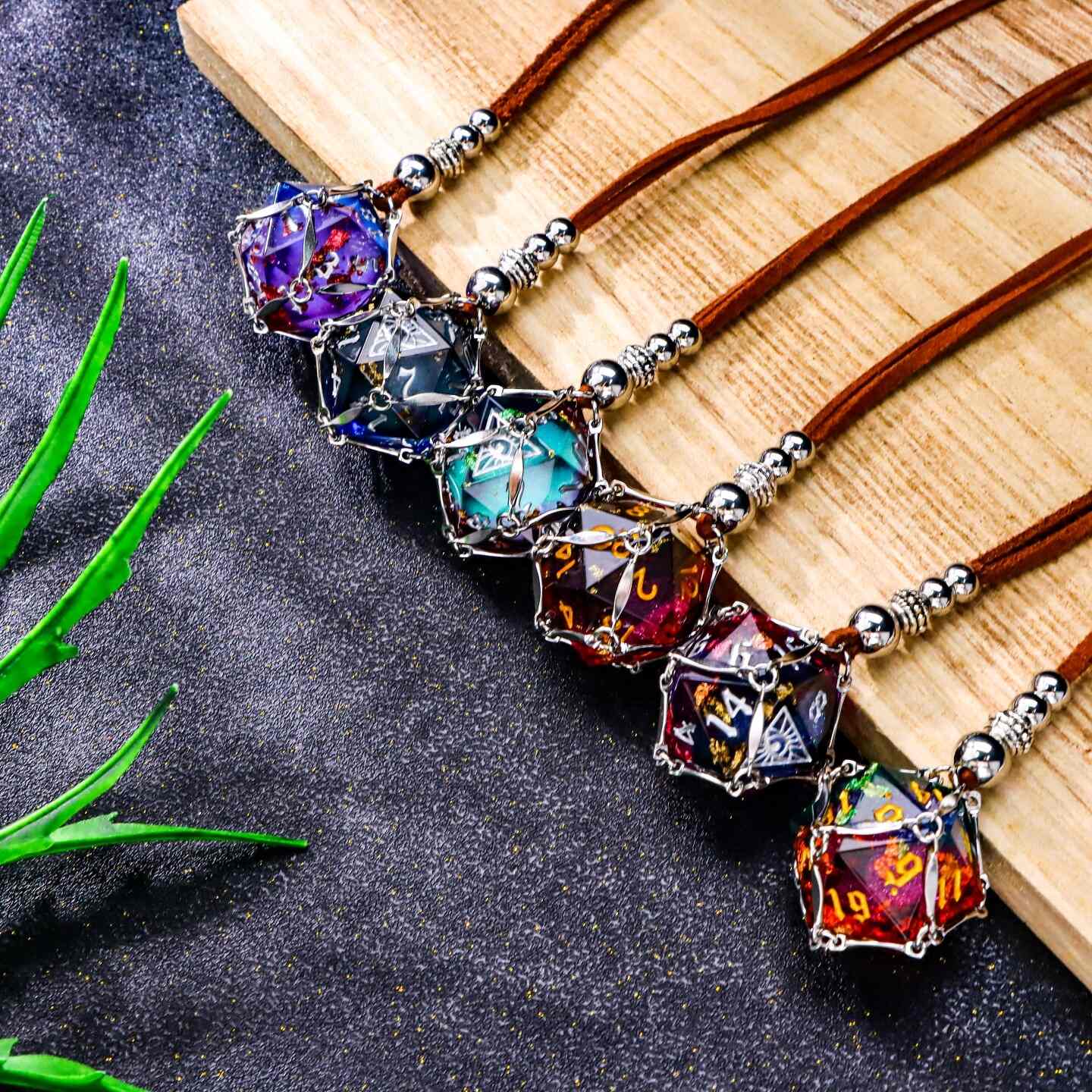 Mystic Eye Dice Cage Necklace: Baldur's Gate 3 Inspired Liquid Core D20 Jewelry