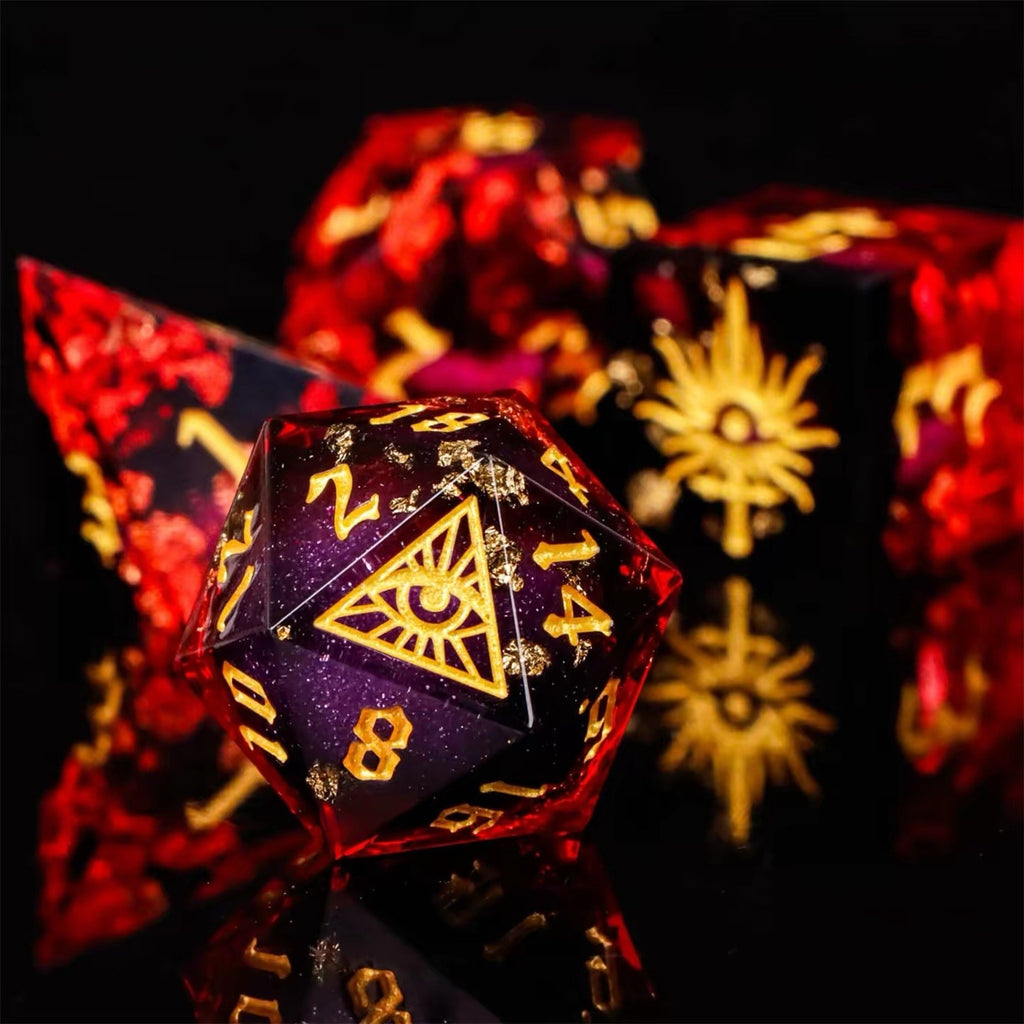 Mystic Eye Dice Cage Necklace: Baldur's Gate 3 Inspired Liquid Core D20 Jewelry