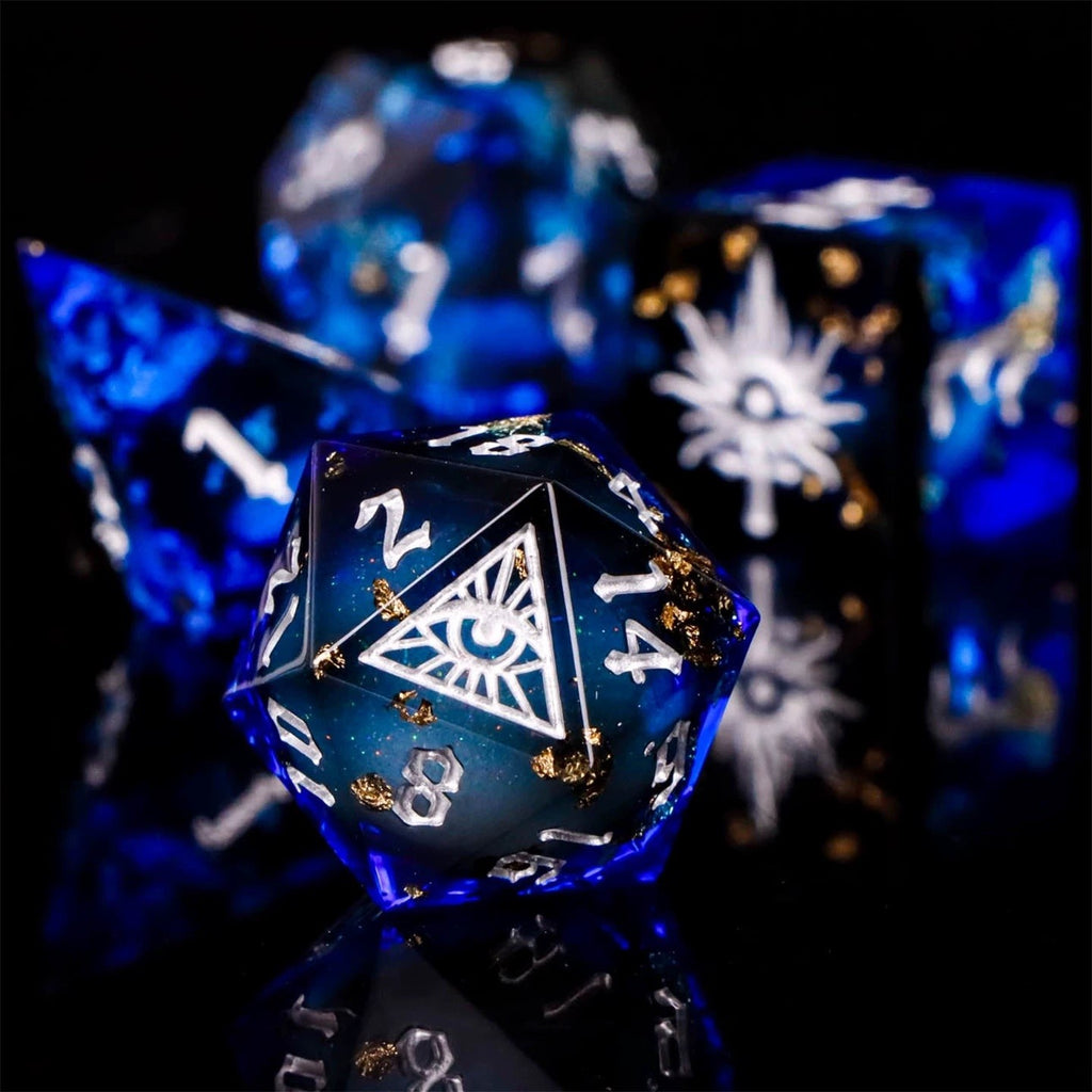 Mystic Eye Dice Cage Necklace: Baldur's Gate 3 Inspired Liquid Core D20 Jewelry