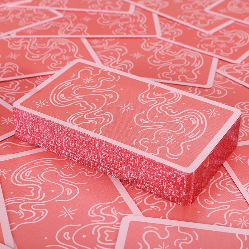 Pink Cosmic Clouds Tarot Deck - Crimson Dream Nebula 78-Card Gilded