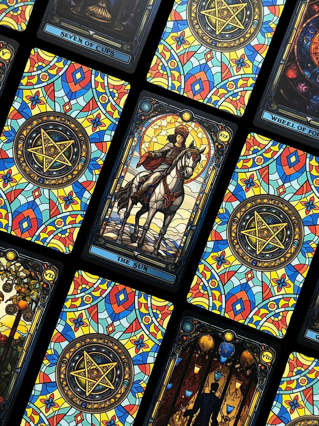 Prism Pentacle Stained Glass Tarot Deck - Rider Waite Smith 78 Cards