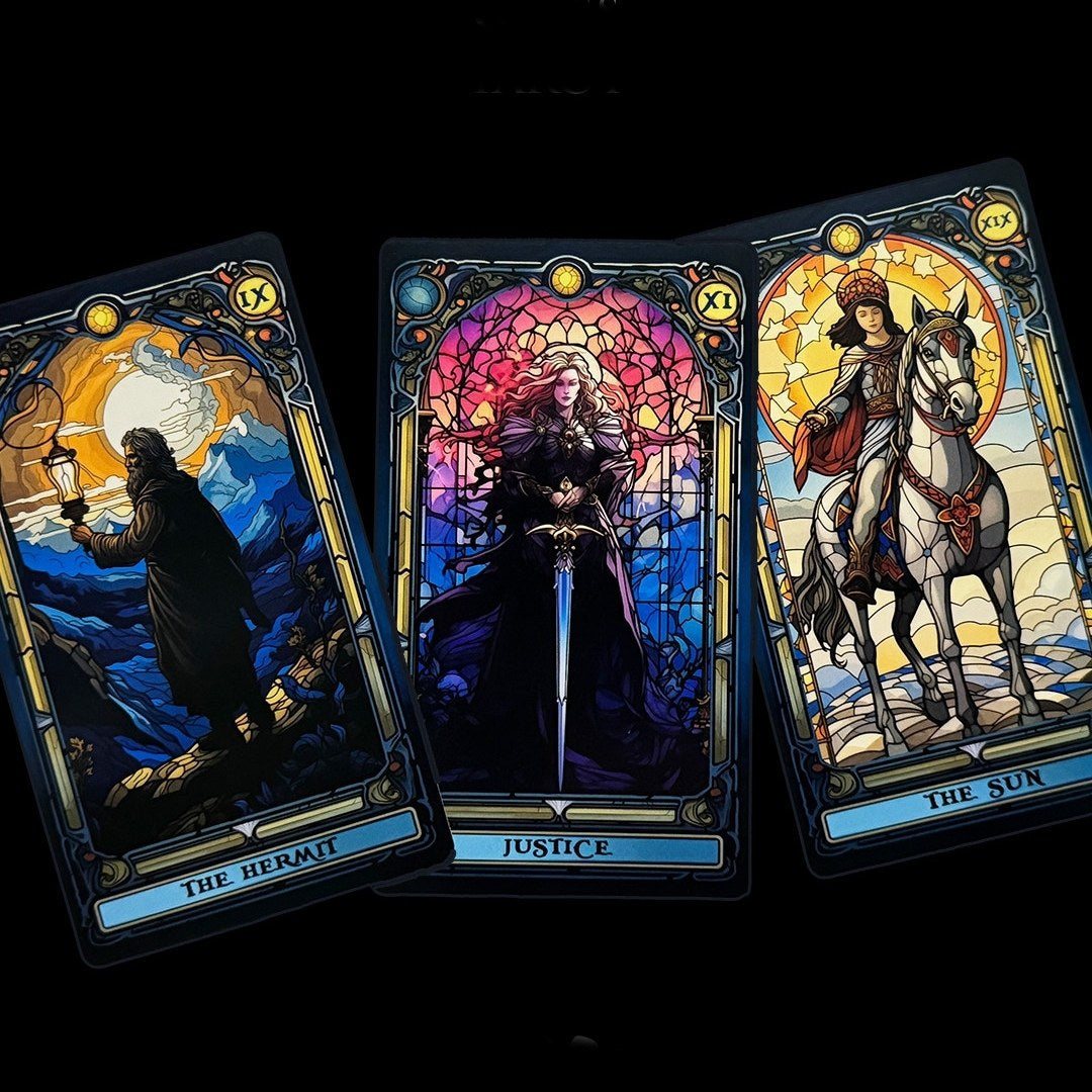 Prism Pentacle Stained Glass Tarot Deck - Rider Waite Smith 78 Cards