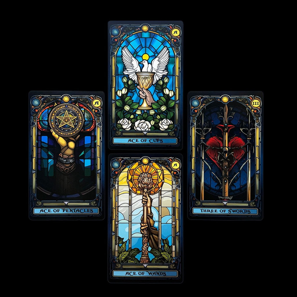 Prism Pentacle Stained Glass Tarot Deck - Rider Waite Smith 78 Cards