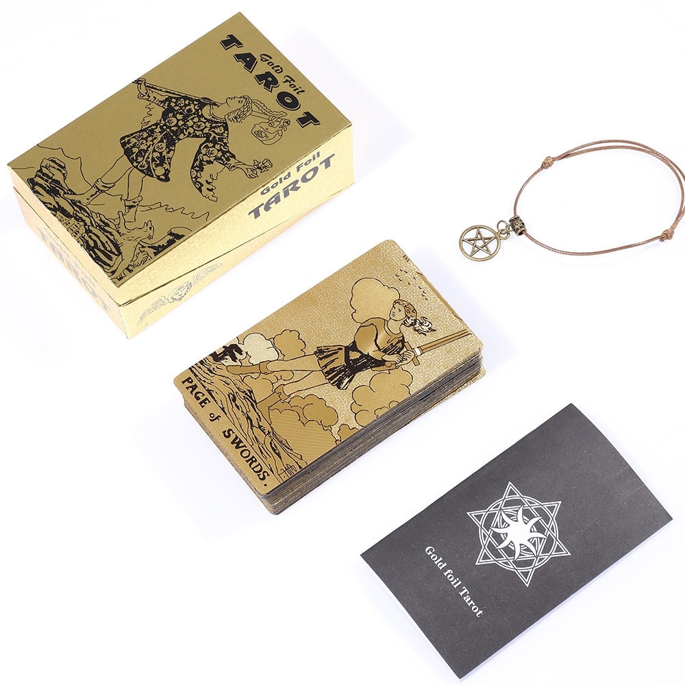 Radiant Sunburst Gold Foil Tarot Deck — Luxury Waterproof PVC Set