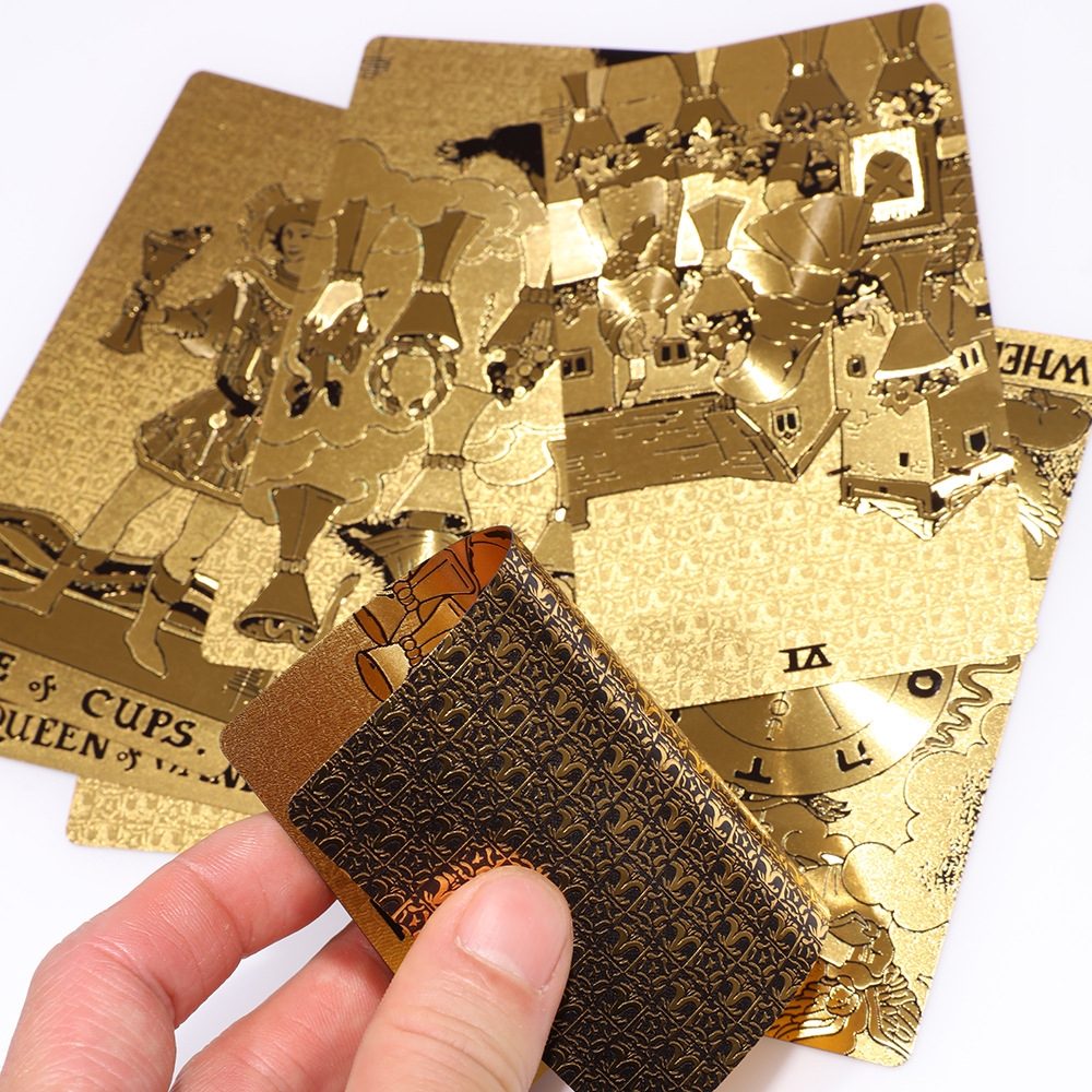 Radiant Sunburst Gold Foil Tarot Deck — Luxury Waterproof PVC Set