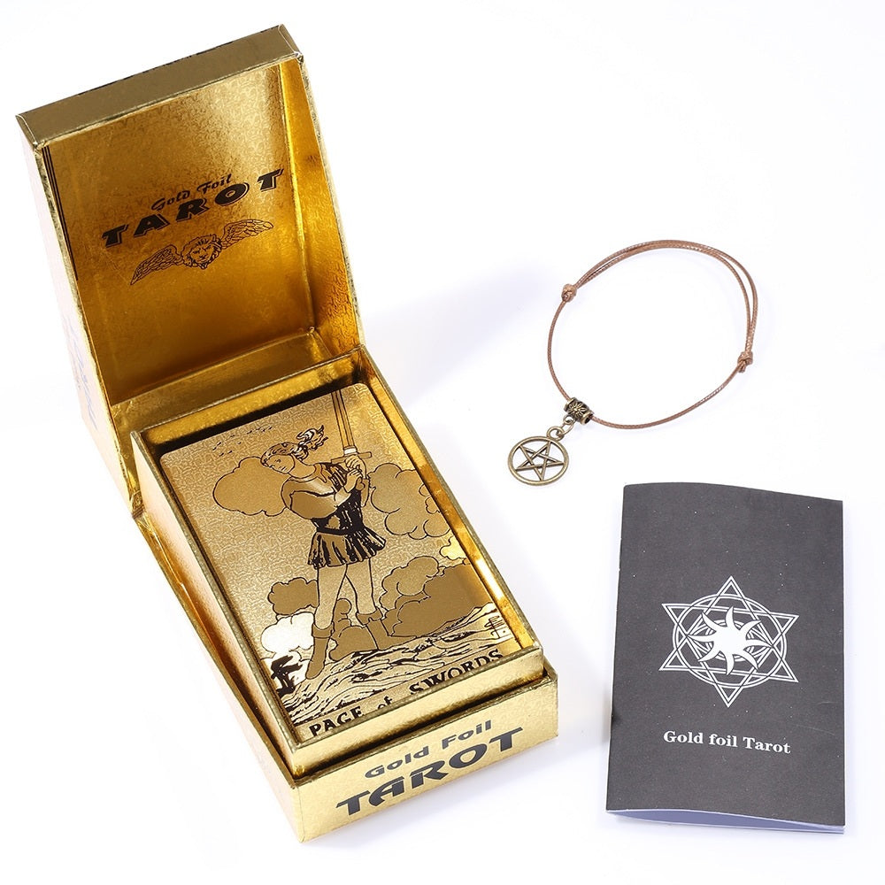 Radiant Sunburst Gold Foil Tarot Deck — Luxury Waterproof PVC Set