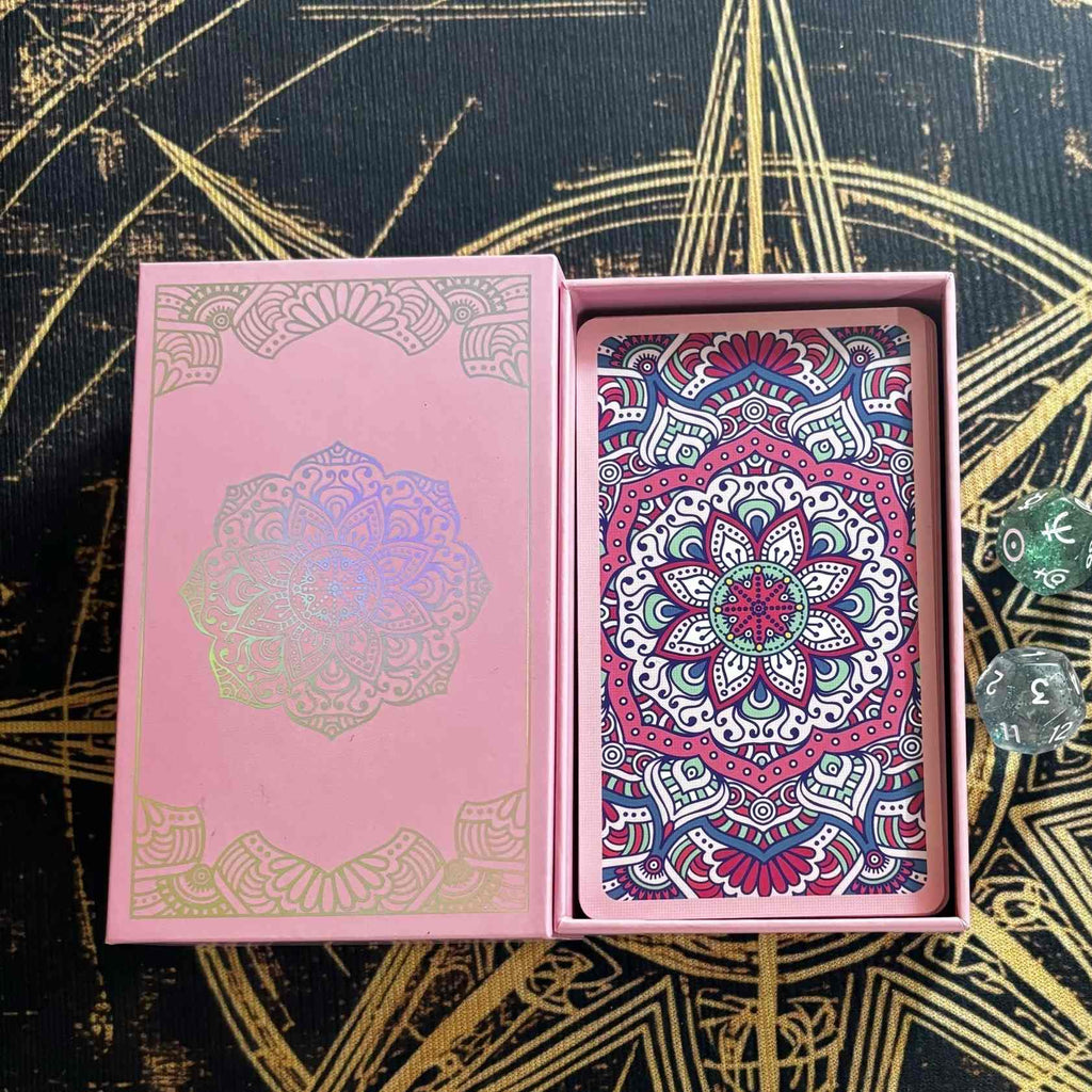 Rose Kaleidoscope Mandala Tarot: Iridescent Gilded 78-Card Deck