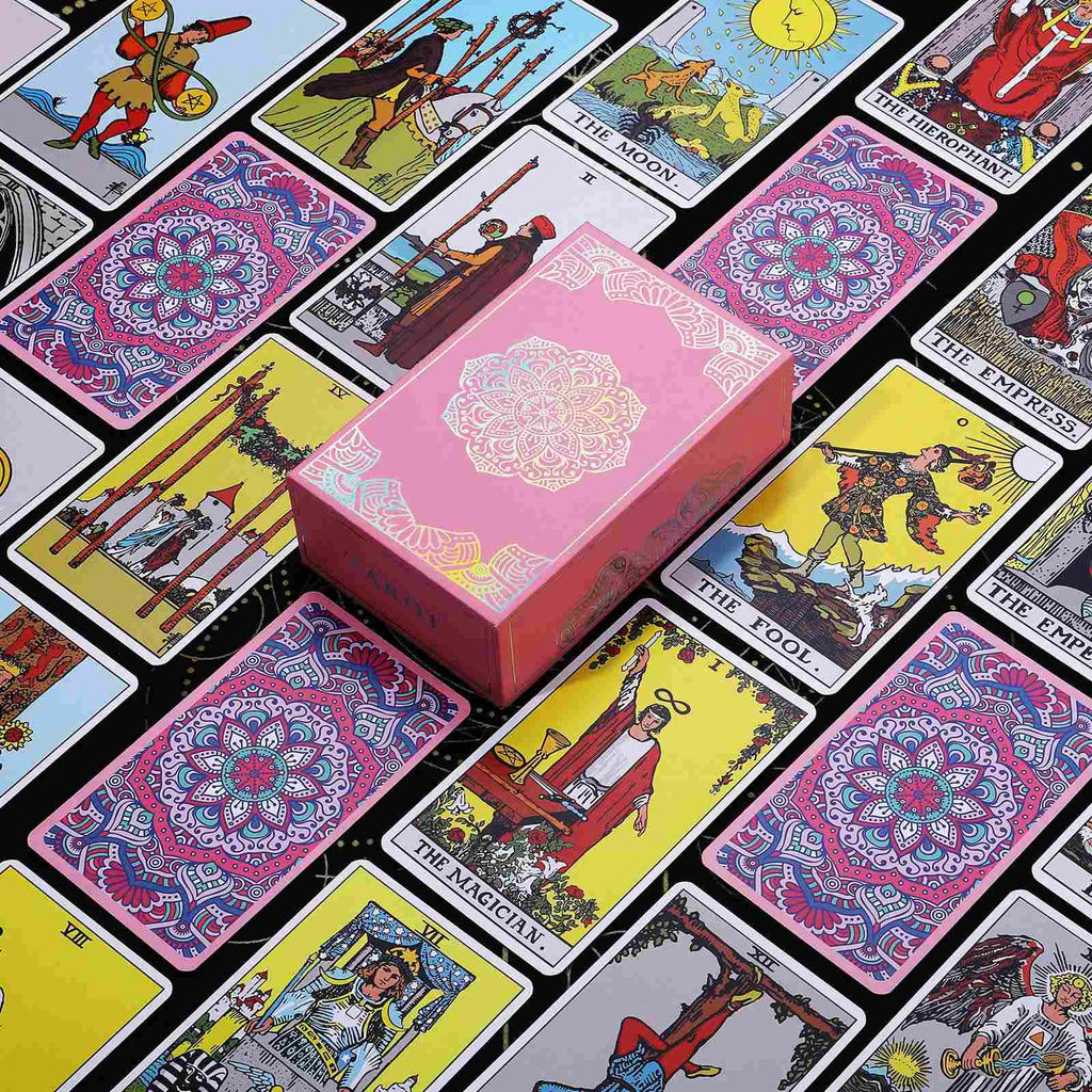Rose Kaleidoscope Mandala Tarot: Iridescent Gilded 78-Card Deck