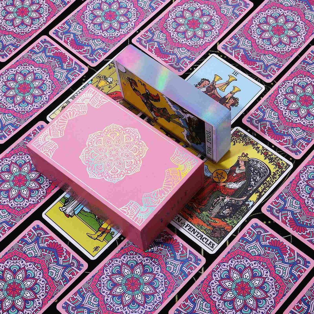 Rose Kaleidoscope Mandala Tarot: Iridescent Gilded 78-Card Deck