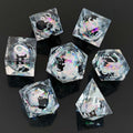 Feline Familiars: Sharp Edge Cat Liquid Core DND Dice Set | Shimmering Sand Resin