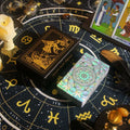 Premium silver Glitter Tarot cards and tarot board with astrological symbols