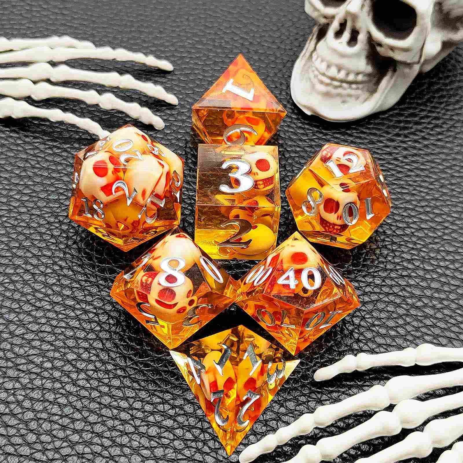 Skull Sharp Edge Polyhedral Dice Set