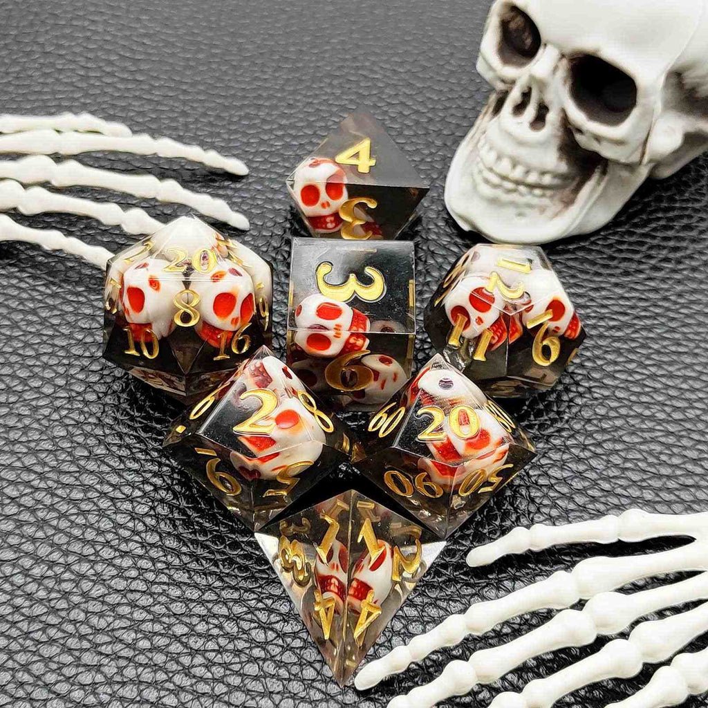 Skull Sharp Edge Polyhedral Dice Set