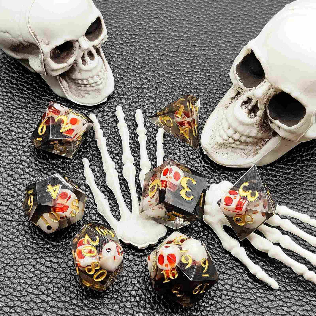 Skull Sharp Edge Polyhedral Dice Set