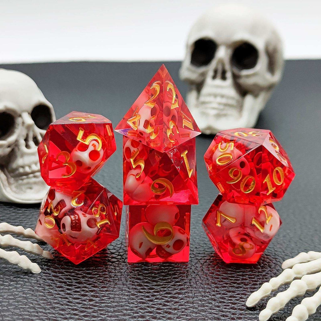 Skull Sharp Edge Polyhedral Dice Set
